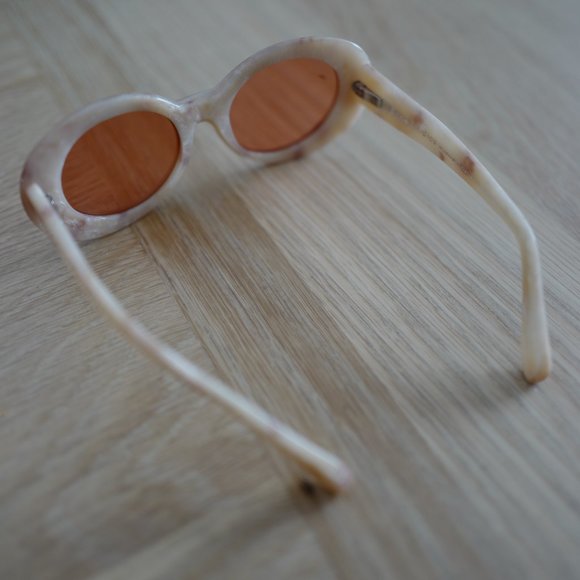 Pink/Brown ACNE STUDIOS ‘Mustang’ Sunglasses, Brown marbled patterned acetate ov main image 4